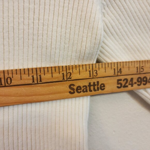 Bare by Charlie Holiday Long Sleeve Rib Knit Bodysuit Coconut Size S Bodysuit - Picture 13 of 16